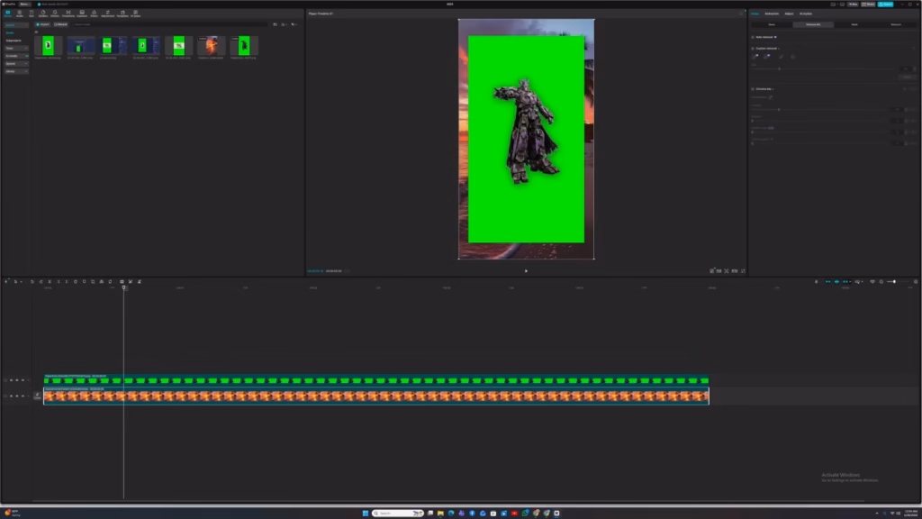 CapCut Chroma Key tool with the colour picker