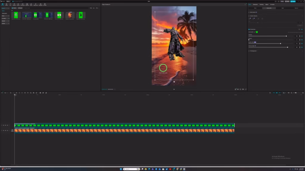 Premiere Pro timeline with background on Video Track 1
