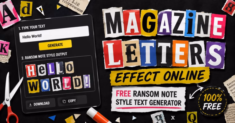 Magazine Letters Effect Online — Free Ransom Note Style Text Generator 5 magazine letters effect online