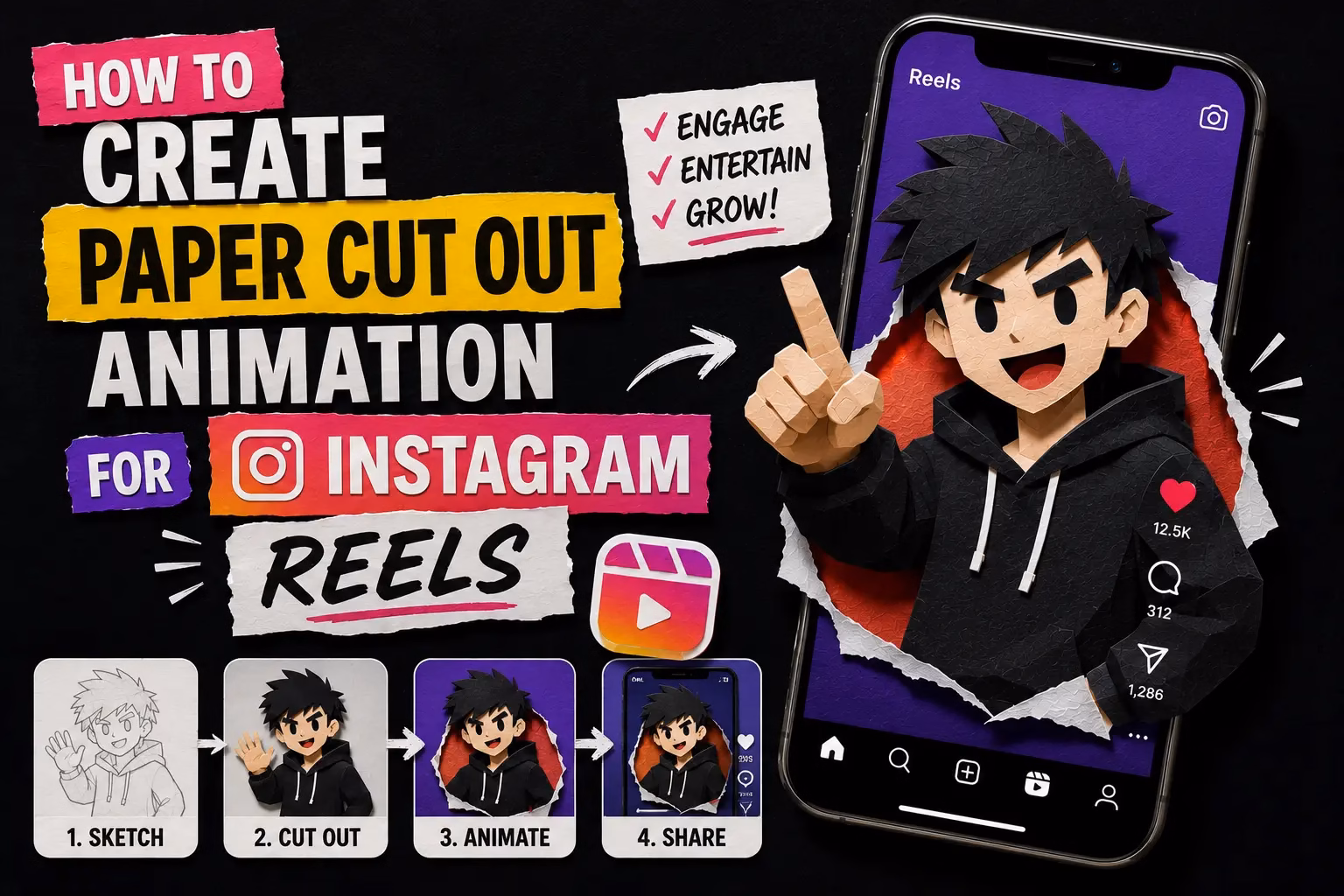 How to Create Paper Cut Out Animation for Instagram Reels 1 paper cut out animation for instagram reels